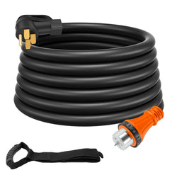 Rophor front view of NEMA 14-50P plug showing durable construction and safe connection