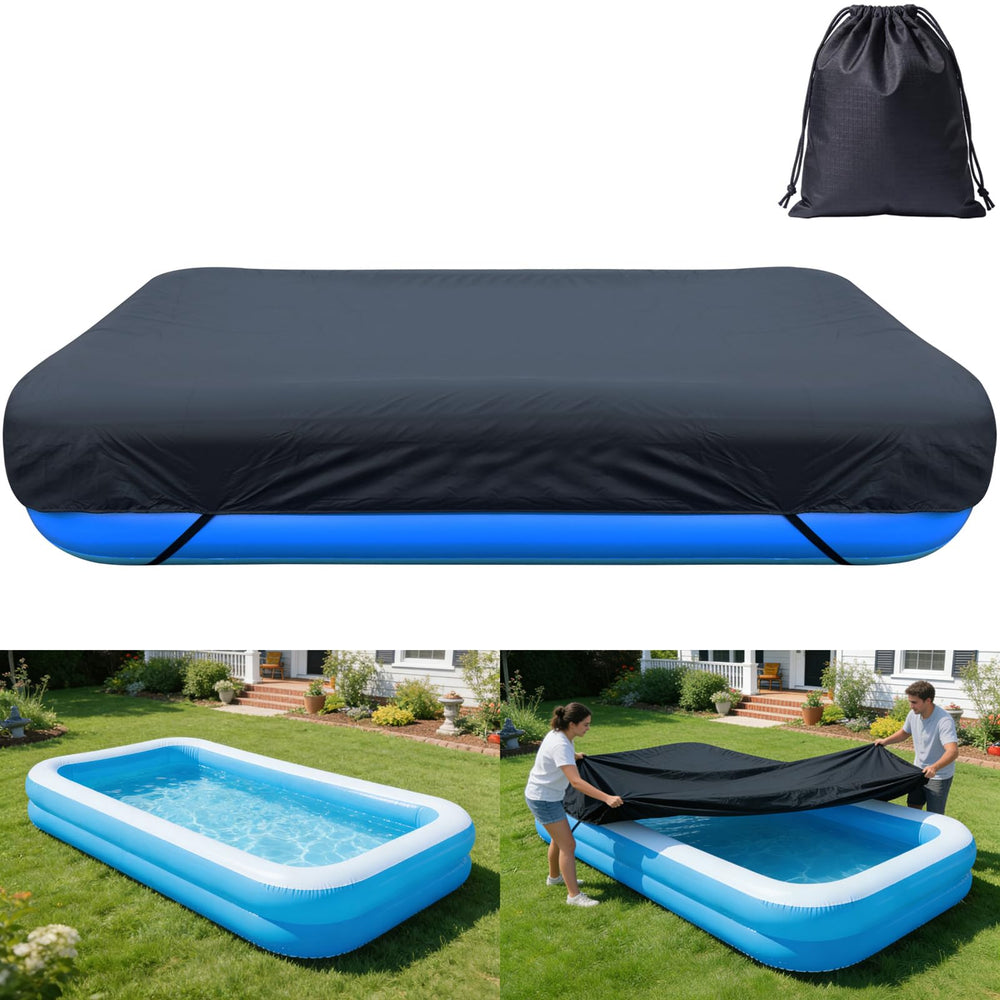 RORTUSAT front view of inflatable cover showing full rectangular shape and brand logo benefits protection