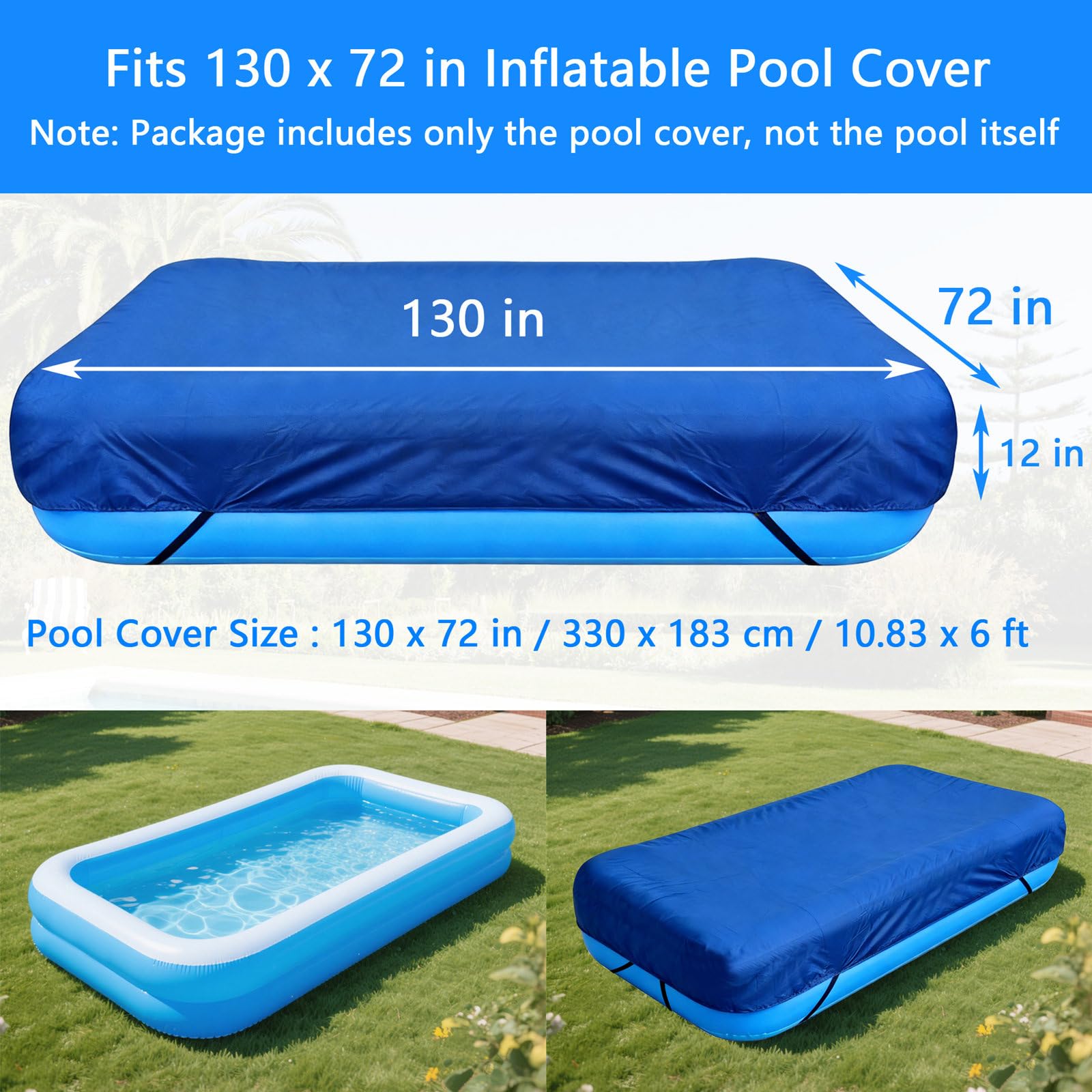 RORTUSAT top view of cover on pool protecting water from debris and sun