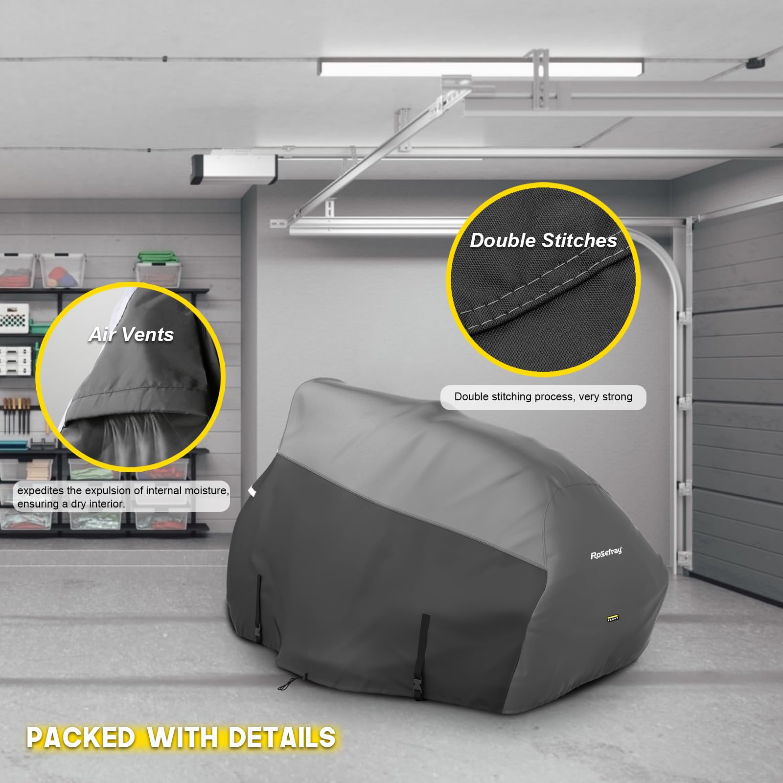 Rosefray vent with reflective strip, improves airflow and visibility