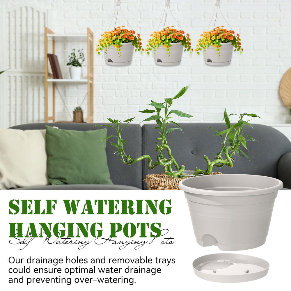Roshtia hanging basket next to hand showing 10-inch scale and easy handling benefit
