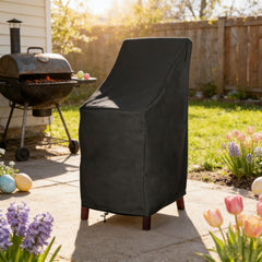RosieLily cover fitted on patio chair illustrating weather protection benefit