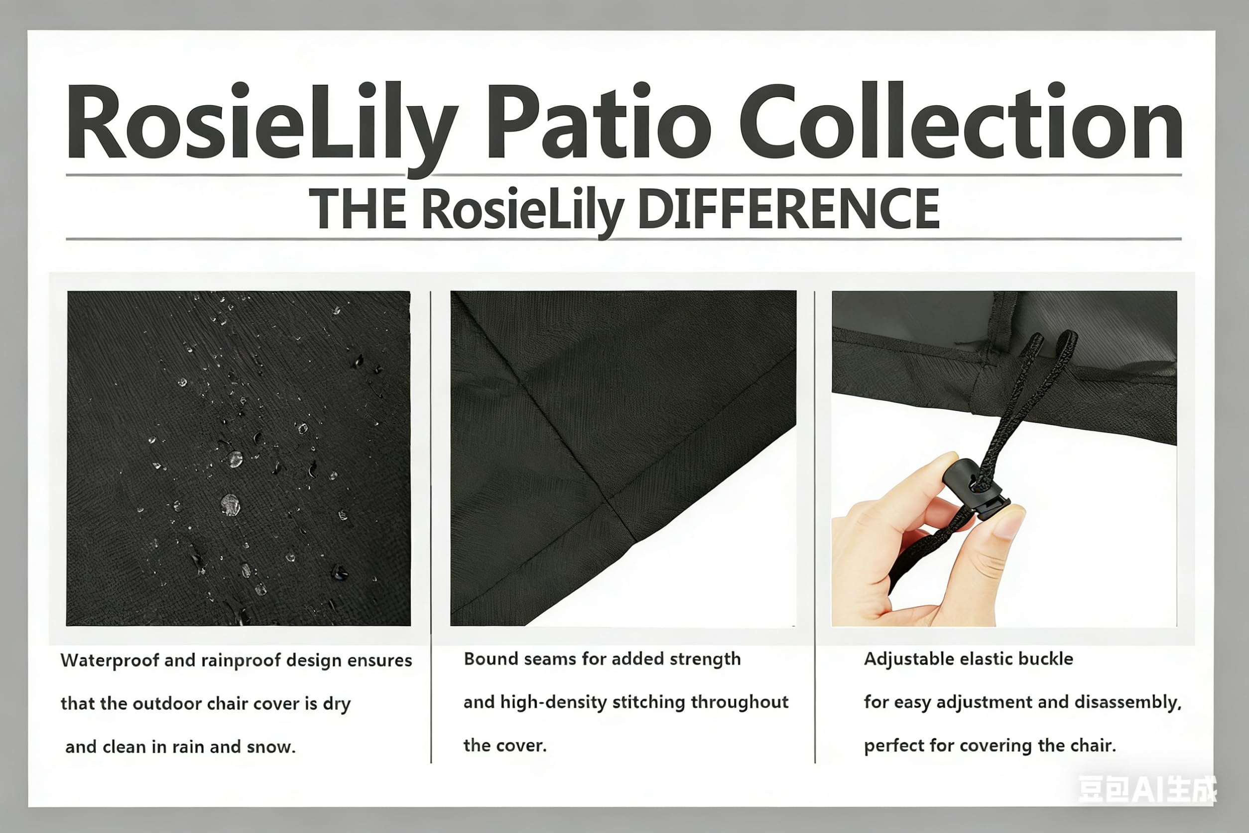 RosieLily folded cover compact for storage showing space-saving benefit