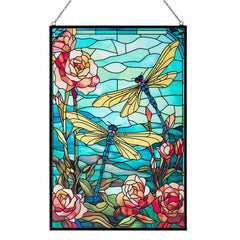 ROSNINIKA front view of dragonfly panel creates colorful room highlights