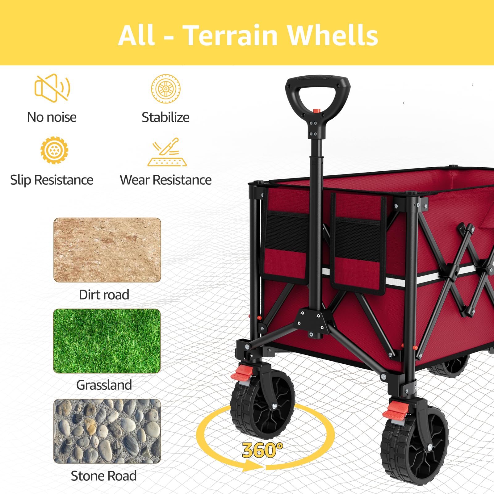 ROSONG wagon in use carrying groceries in a park demonstrating convenience