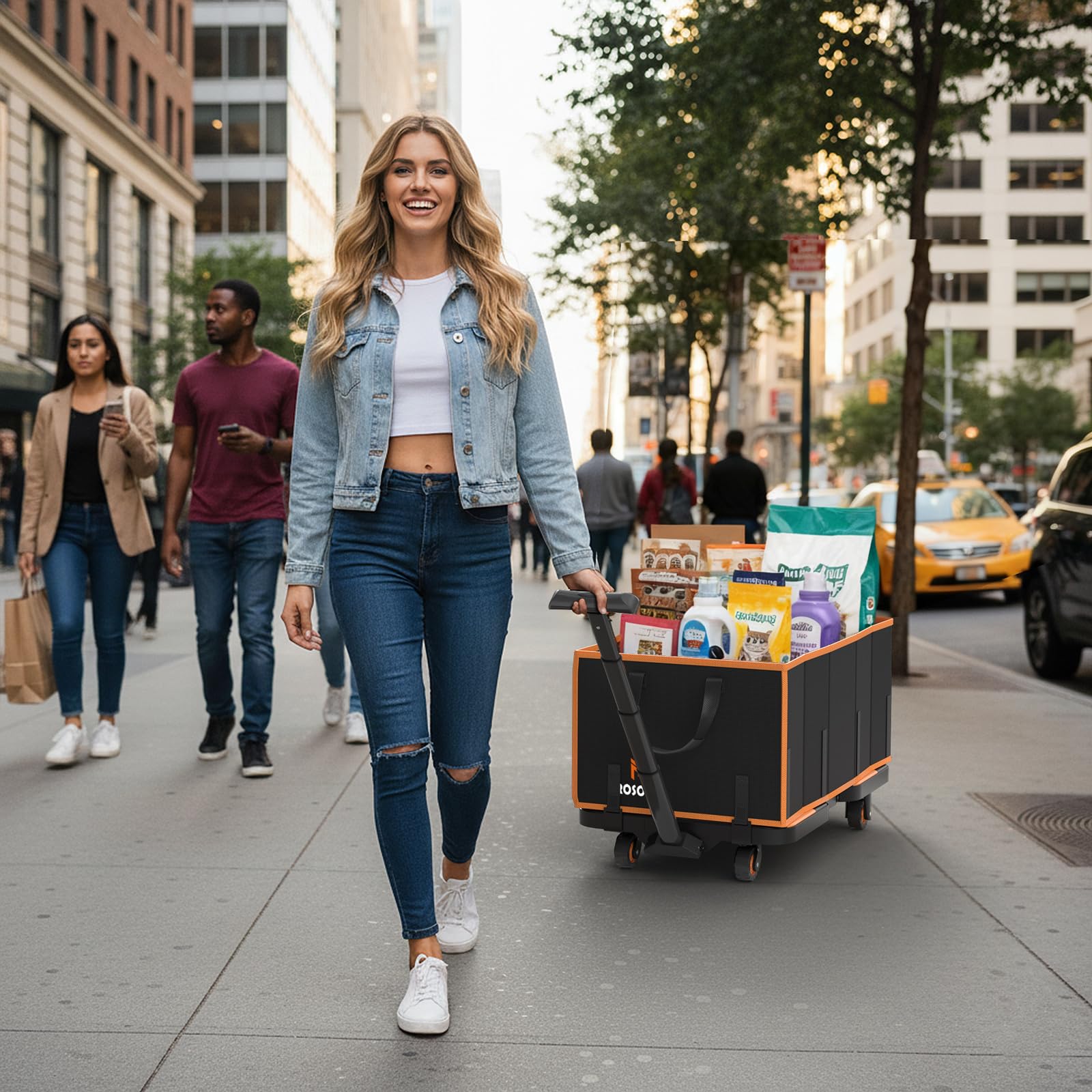 ROSONG hauling groceries and laundry to save trips and time