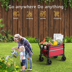 ROSONG wagon folded compactly for easy car trunk storage and travel convenience