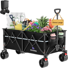 ROSONG front view of wagon showing spacious interior and sturdy frame benefit hauling
