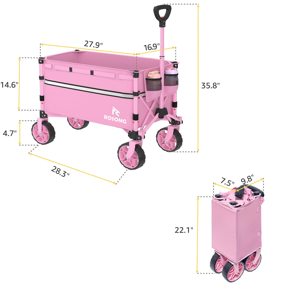 ROSONG wagon carrying picnic gear at park showing versatile outdoor use