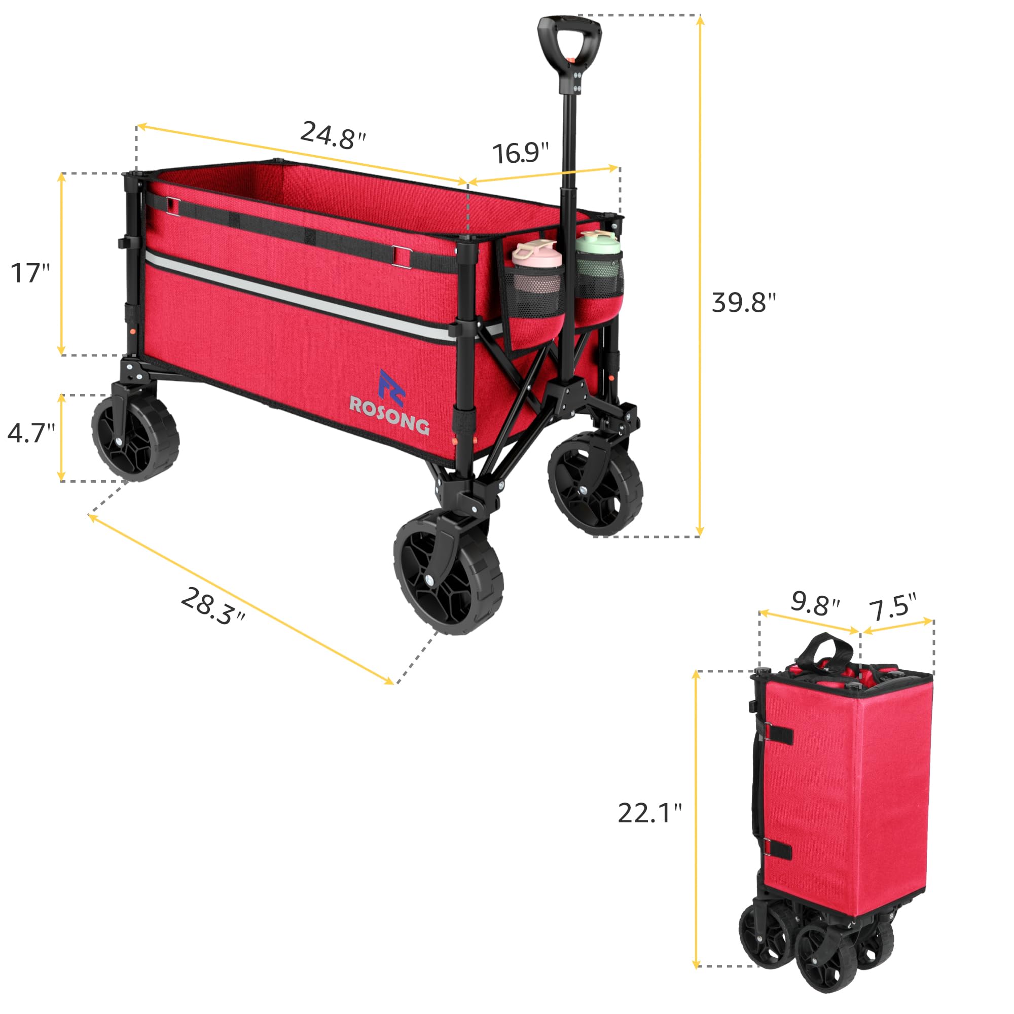 ROSONG wagon loaded with groceries demonstrating capacity and organized transport