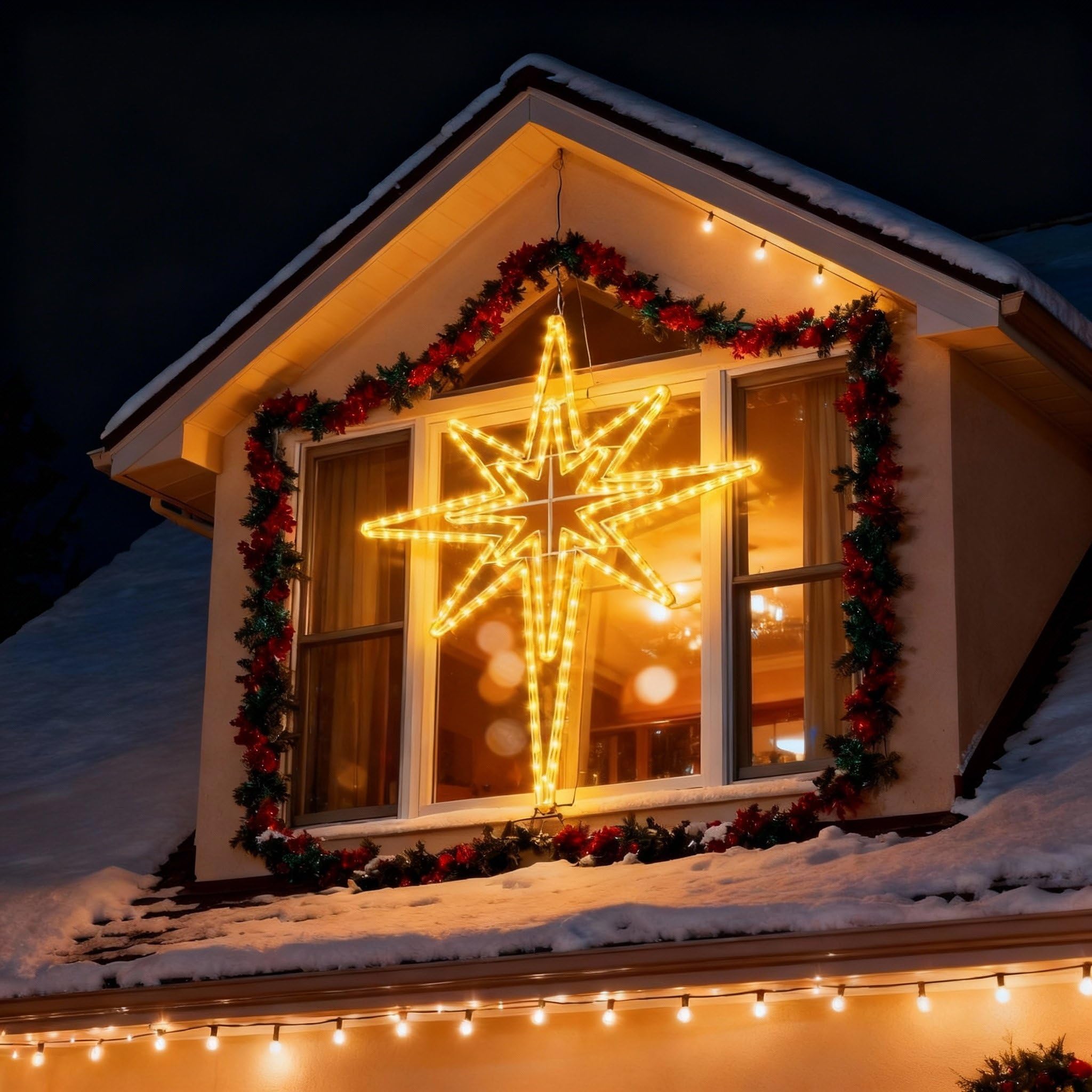 Rossesay Bethlehem Star mounting points and wiring for straightforward secure installation