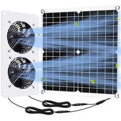 Rossesay front view showing solar panel and dual fans for efficient ventilation