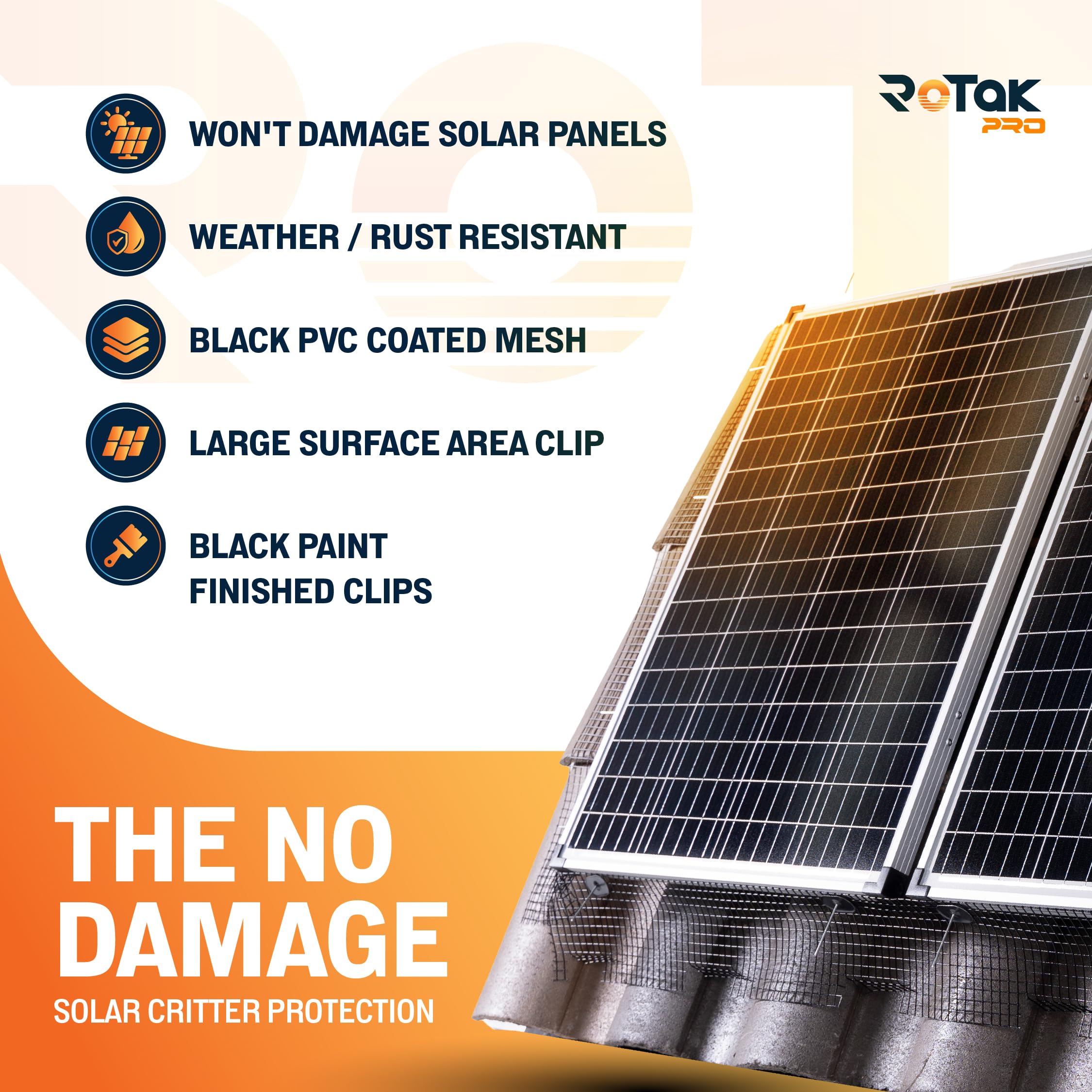 Rotak clip detail with fastener showing secure attachment benefit