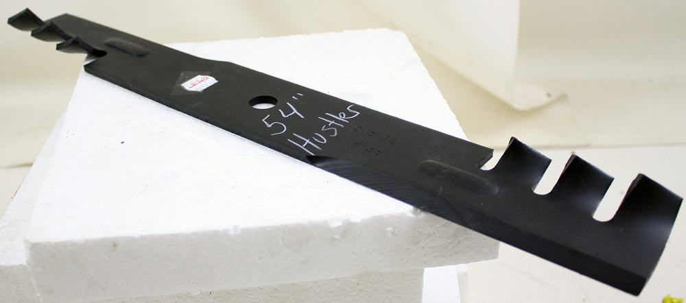 Rotary 12733 front view of three 54-inch gator blades showing fit and finish for better cutting