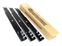 Rotary 6303 blades front view showing three-blade set and commercial fit benefit