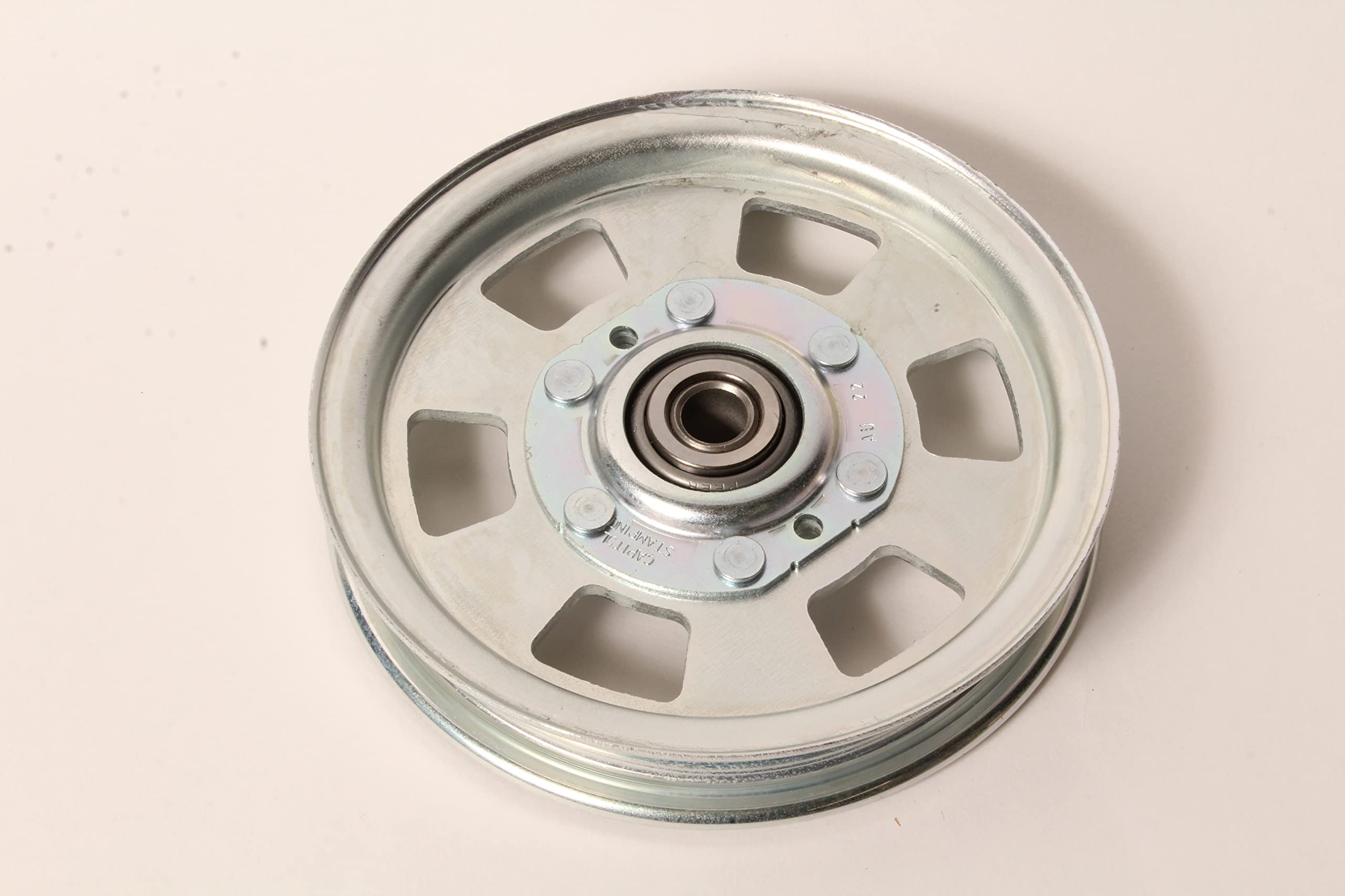 Rotary pulley close bearing detail showing sealed bearing for smooth rotation