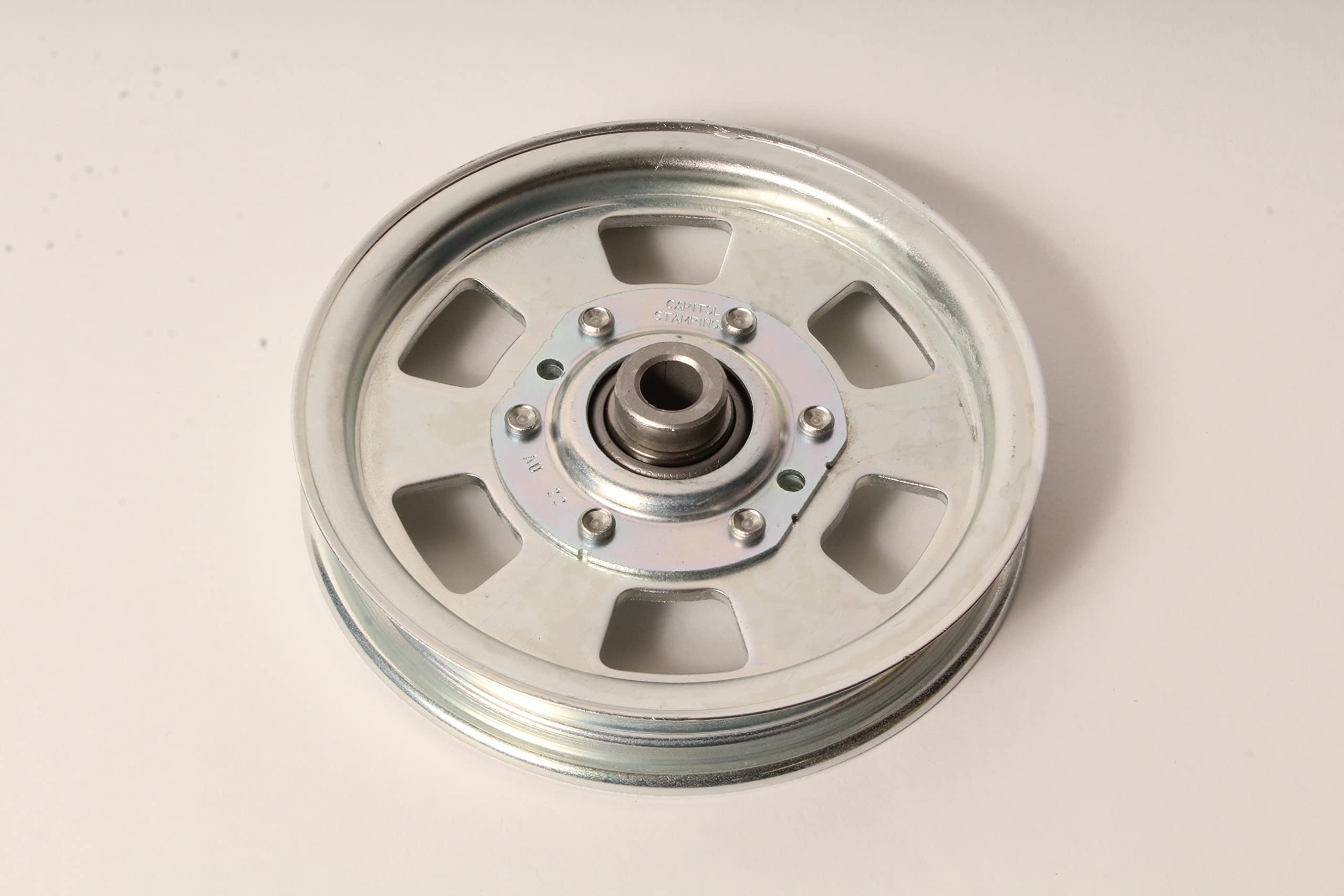 Rotary pulley side profile highlighting precise diameter and balance benefit