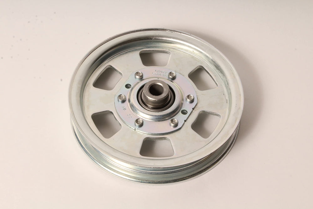 Rotary pulley side profile highlighting precise diameter and balance benefit