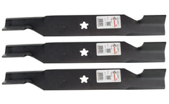 Rotary front view of three-pack blades showing product and packaging, easy replacement