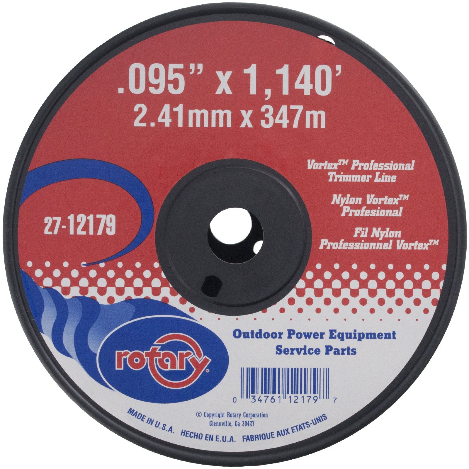 Rotary Vortex front view of 5 lb spool showing large capacity and ready-to-load benefit