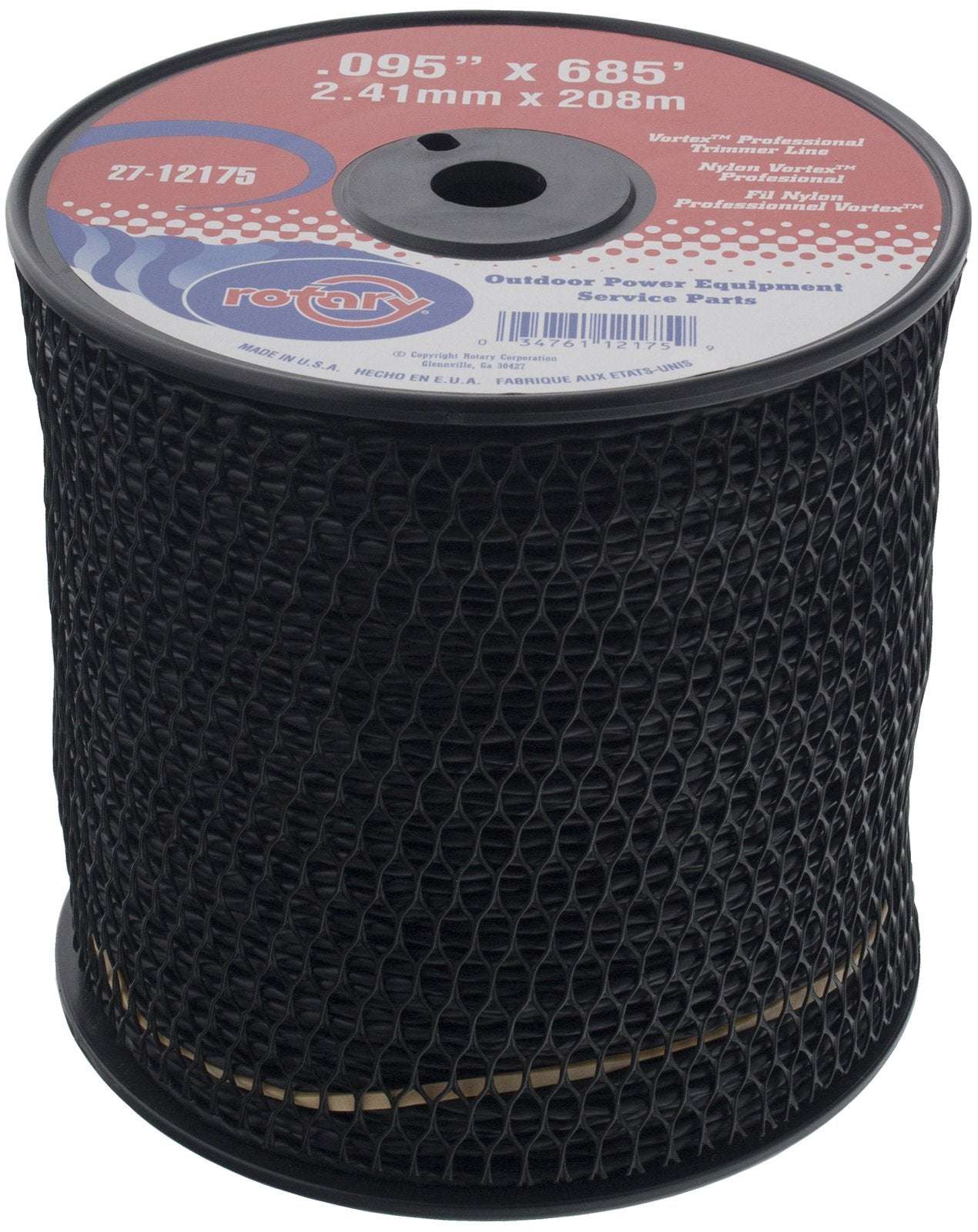 Rotary Vortex close-up of .095 inch twisted line texture demonstrating toughness