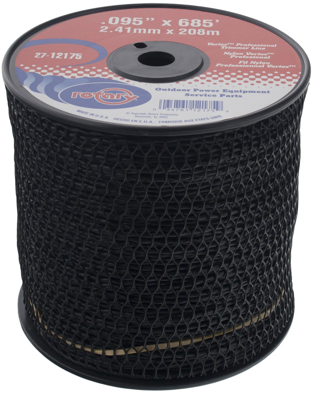 Rotary Vortex close-up of .095 inch twisted line texture demonstrating toughness