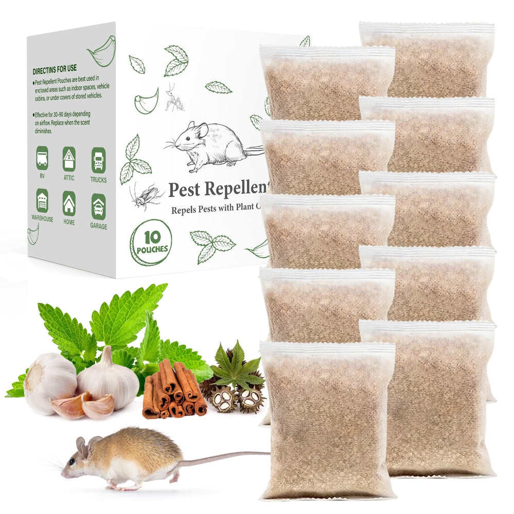 ROTIAH front packaging of 20 peppermint repellent pouches showing product and benefits