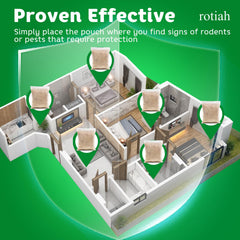ROTIAH pouch placed in kitchen cabinet demonstrating rodent-free storage