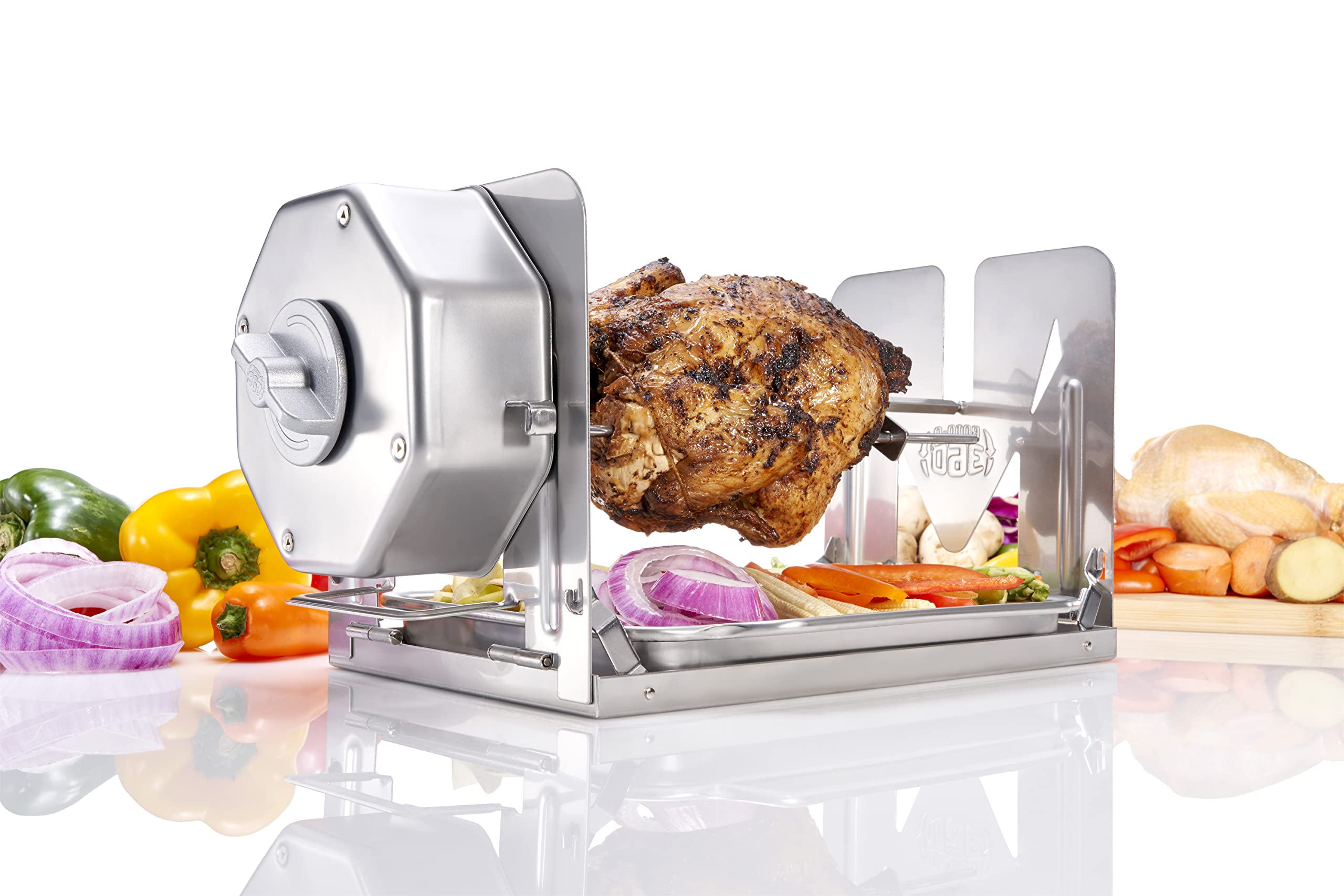 ROTO-Q 360 front assembly showing stainless steel frame and stability benefit