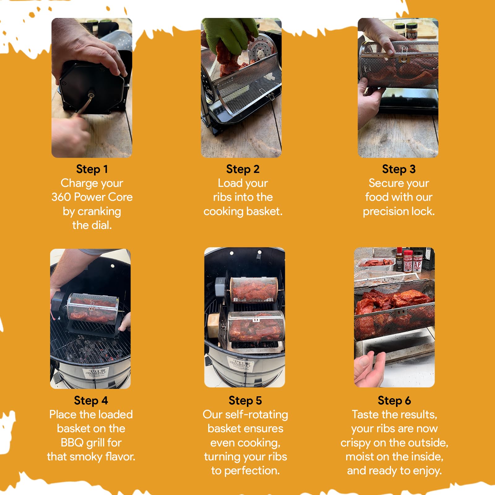 ROTO-Q 360 mounted on kamado grill cooking whole chicken for even browning benefit