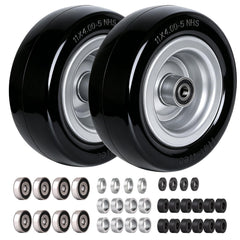 Roueoo front-mounted 11x4.00-5 tire showing fit and stability benefit