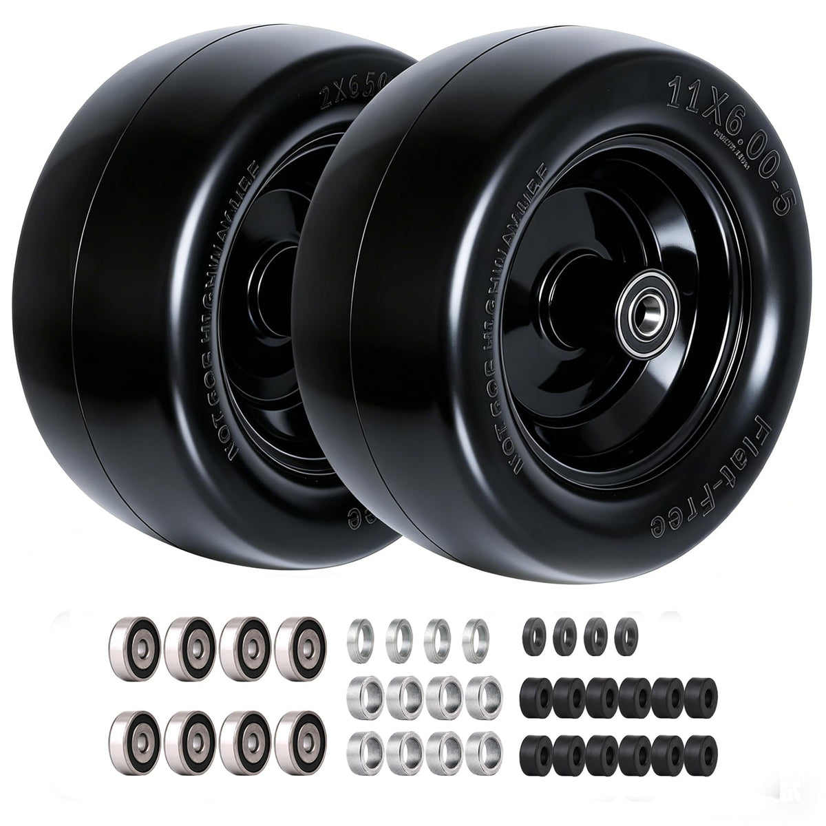 Roueoo front view of tire and rim showing size and fit for quick identification and confidence