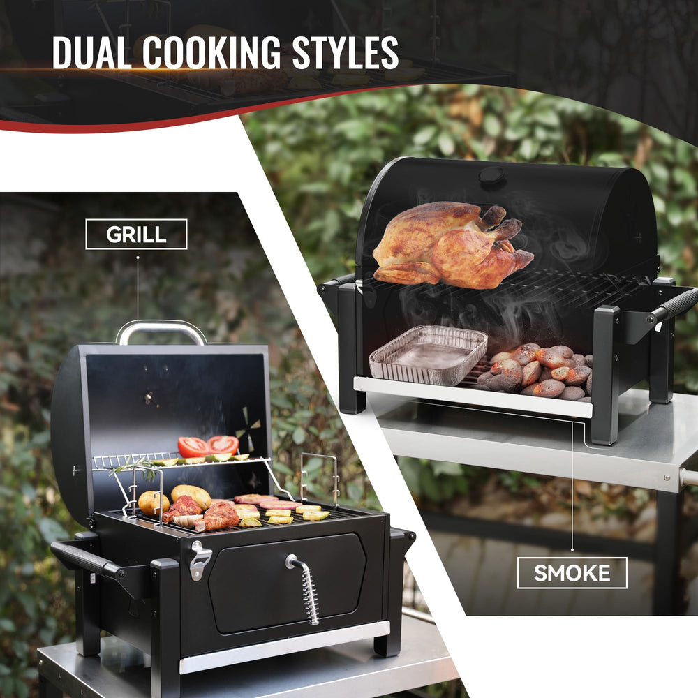 Royal Gourmet CD1519 molded side handle close-up for easy grabbing and transport
