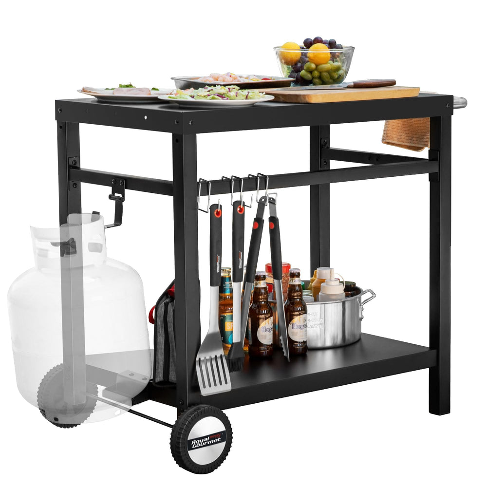 Royal Gourmet front view showing stable grill cart for organized outdoor cooking