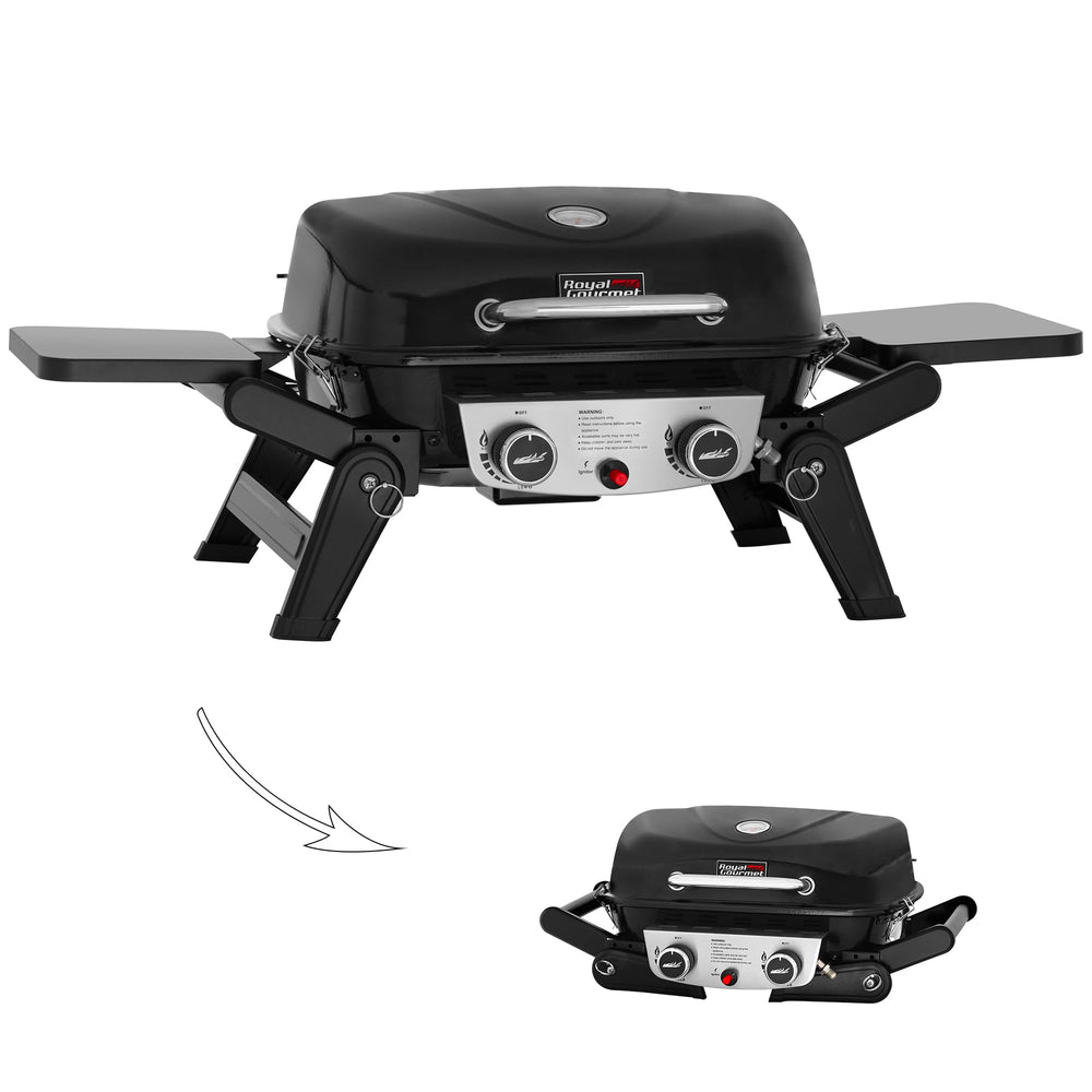 Royal Gourmet front view showing compact grill and burners for quick meals