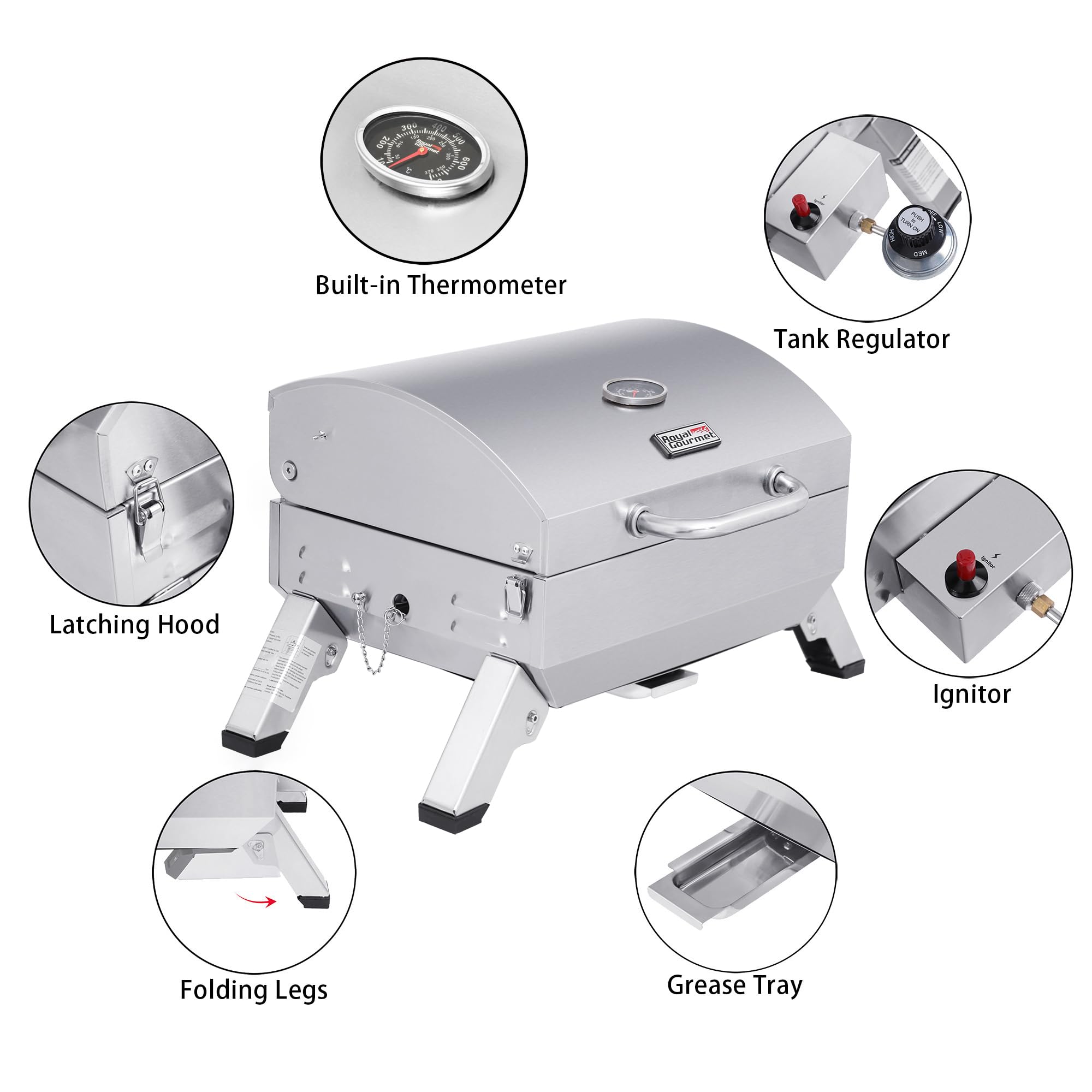 Royal Gourmet cooking in use with steaks and vegetables demonstrating ample capacity benefit