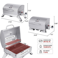 Royal Gourmet lid-mounted temperature gauge detail for precise heat monitoring benefit