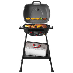 Royal Gourmet front view of compact two-burner grill, shows portable design and cooking capacity