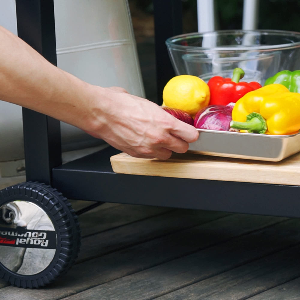 Royal Gourmet cart used as kitchen prep station showing versatile workspace