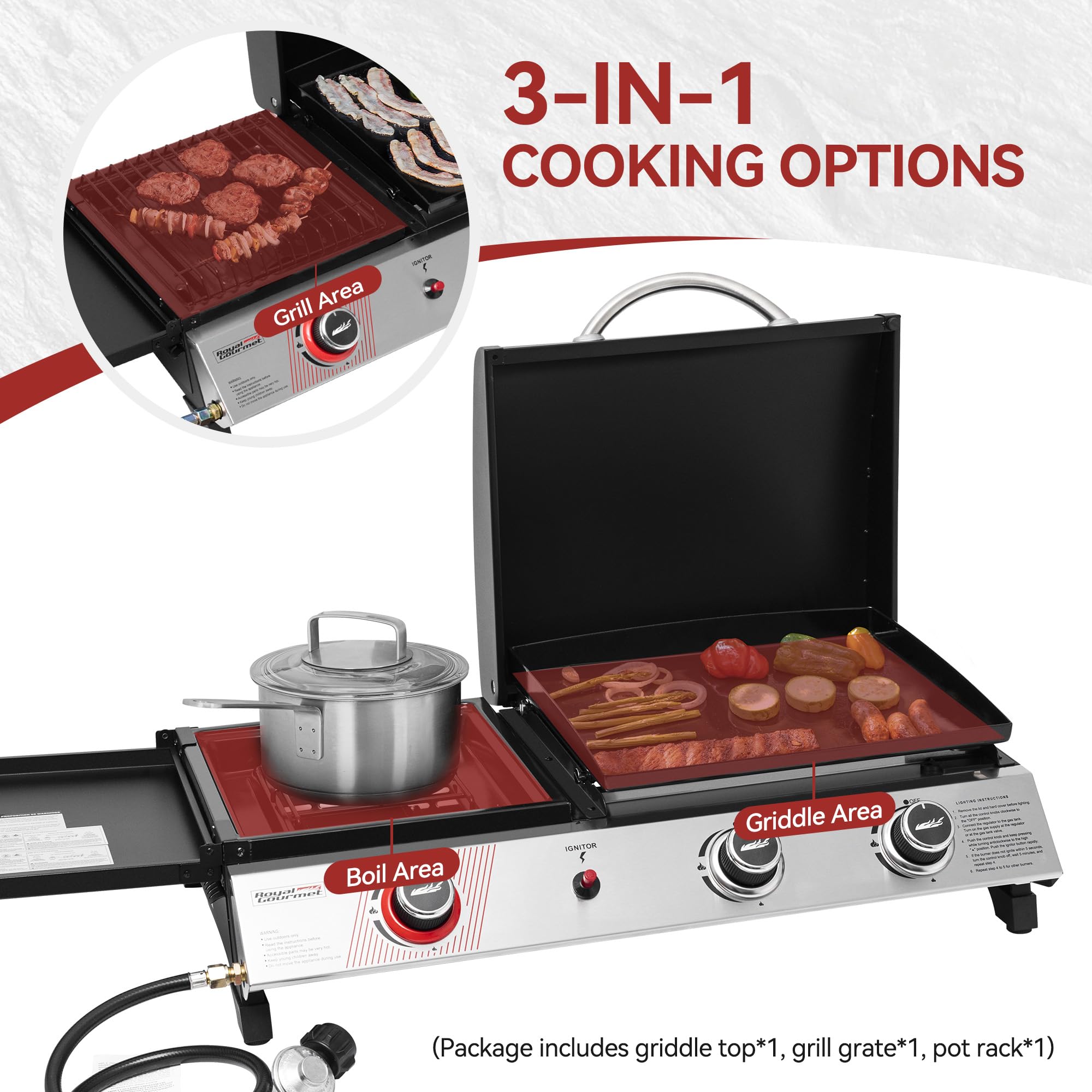 Royal Gourmet PD1305H packed for camping showing portability and travel convenience