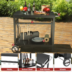 Royal Gourmet side handle with towel bar showing convenient transport and access