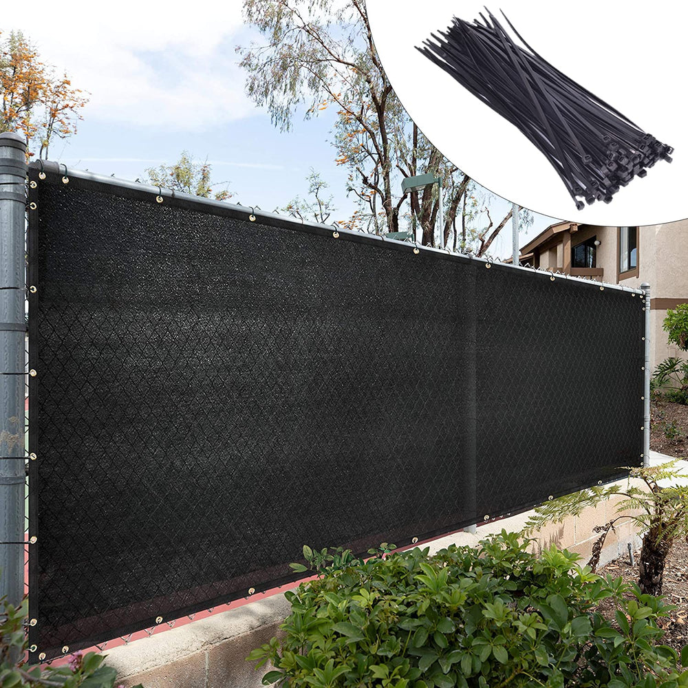 Royal Shade front view of 6x50 fence screen showing full coverage and privacy benefit