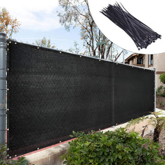 Royal Shade front view of 6x50 fence screen showing full coverage and privacy benefit