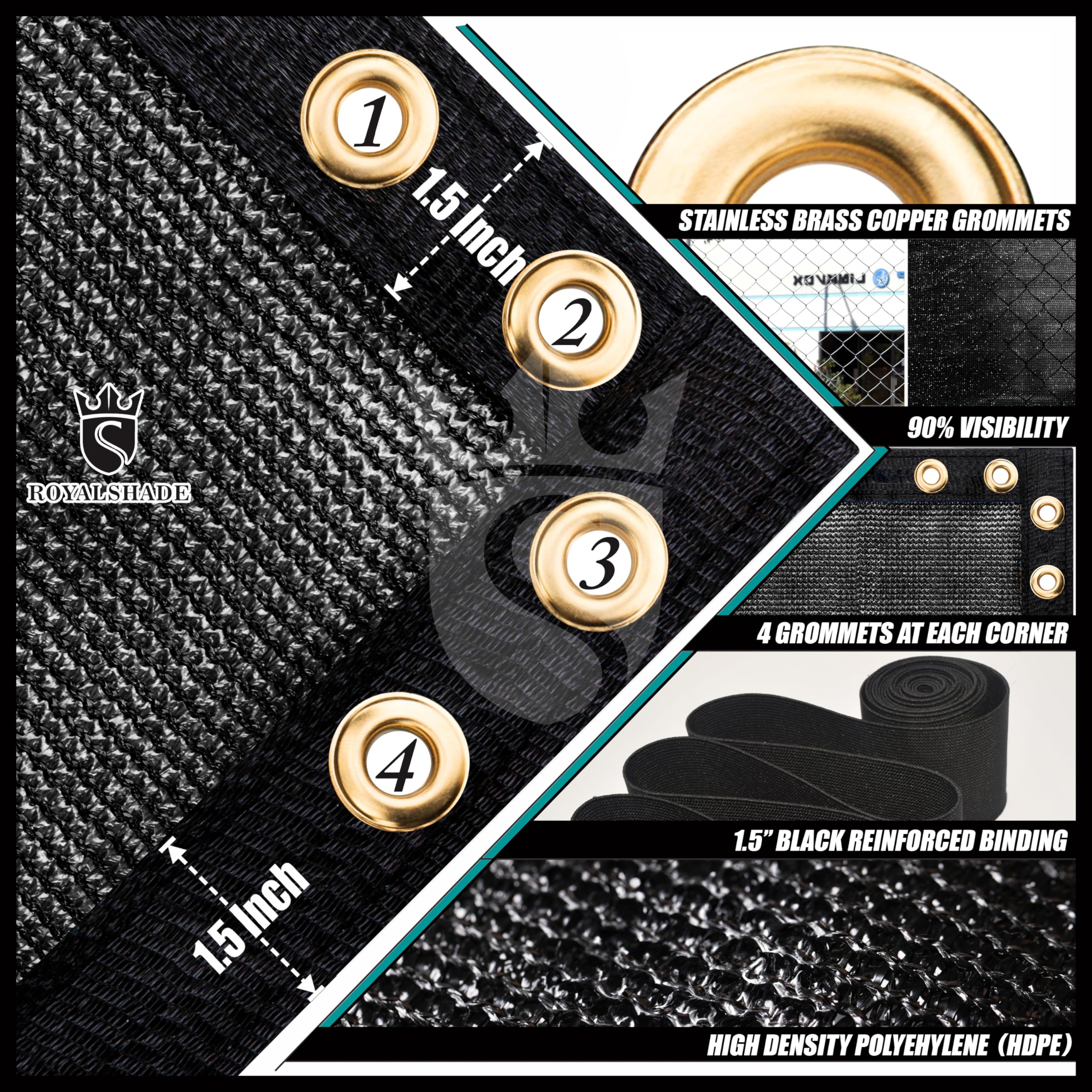 Royal Shade cable zip ties and included hardware for easy, fast installation