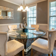 Royalty Mirror close-up of flat polished edge highlighting smoothness and safe handling benefit