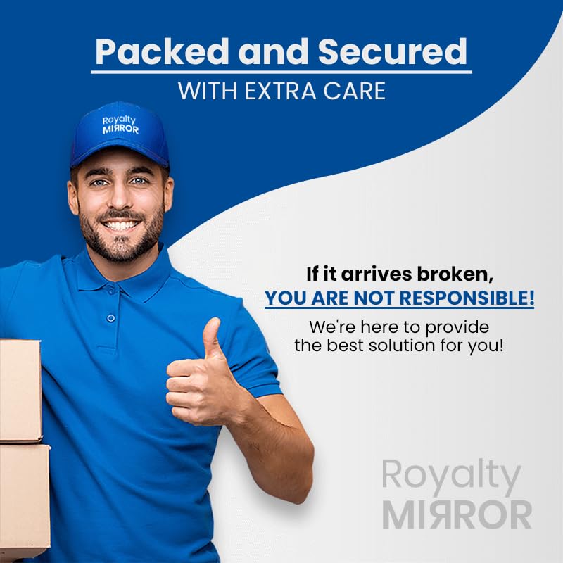 Royalty Mirror underside view showing support pads and stable placement benefit