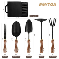 roytoa cultivator close-up showing stainless steel tines for easier soil aeration