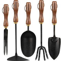 roytoa front packaging of five-piece garden set showing complete tools and benefits