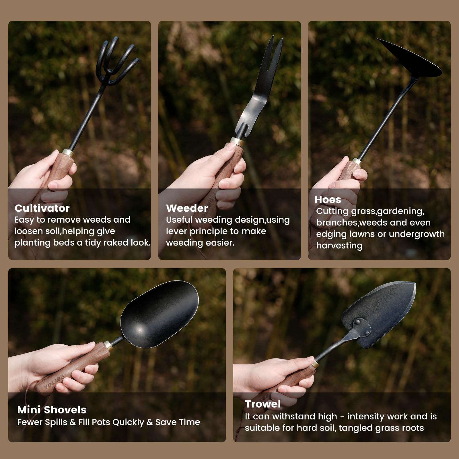roytoa hoe blade detail highlighting durable steel edge for efficient weeding