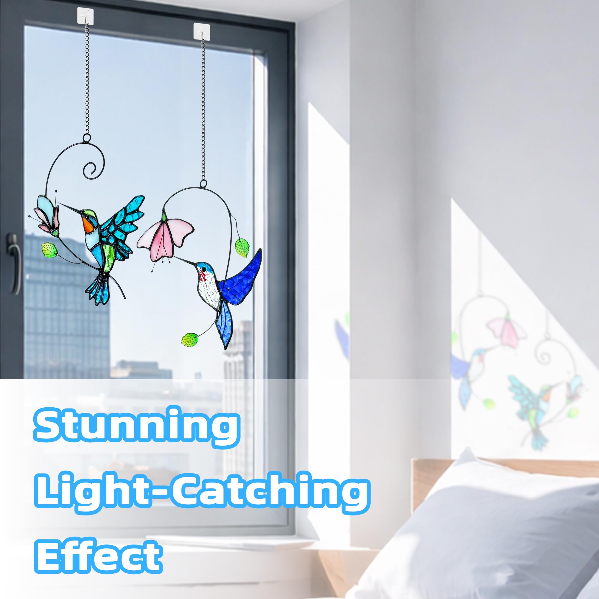 Royxen metal chain and clear hook detail showing easy and secure hanging